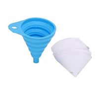 101PCS Set 150um Paint Paper Filter Silicone Funnel Foldable Soft Non Nylon Mesh Paint Strainers Paint Filter Resin Strainers for Car Cleaning Spray Gun Airless Sprayer