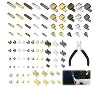 101PCS Zip Repair Kit with Pliers, Universal Metal Zipper Head Slider Retainer and Stoppers in 5 Colors and 4 Sizes, Zipper Repair Kit Complete DIY Zip Fix Tools for Jackets Bags Luggage and Clothing