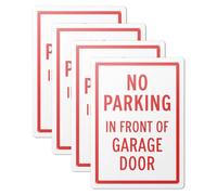 101SignCity 10" x 14" Aluminum Parking Sign for Businesses, Warehouses, Private Properties, and Homes - "No Parking In Front of Garage Door" - 4 Pack