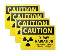 101SignCity 10" x 7" Aluminum Sign for Doctors Offices, Ultrasound, Medical Hospitals, Nurses, and Radiology and Imaging - "Caution: X-Ray Radiation" - 4 Pack