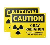 101SignCity 10" x 7" Aluminum Sign for Doctors Offices, Ultrasound, Medical Hospitals, Nurses, and Radiology and Imaging - "Caution: X-Ray Radiation" - 2 Pack