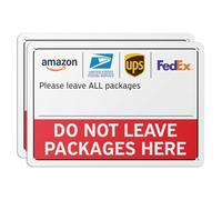 101SignCity 10"x7" Aluminum Yard Sign for Deliveries - "Do Not Leave packages Here" - 2 Pack