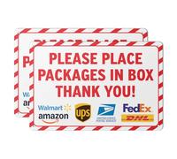101SIGNCITY - 12 x 8 inch, 2PK, Aluminum Package Delivery Sign - Please Place Packages in the Box Sign with Protective Film for Outdoor Use