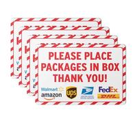 101SIGNCITY - 12 x 8 inch, 4PK, Aluminum Package Delivery Sign - Please Place Packages in the Box Sign with Protective Film for Outdoor Use