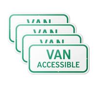 101SIGNCITY (4 pack) 12" x 6" Van Accessible Sign - ADA Compliant Handicap Parking | Reflective Rustproof Aluminum | Weatherproof Accessibility Sign for Parking Lots, Businesses, & Public Areas