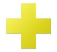 101SignCity 6" x 6" Yellow Cross Shaped Floor Sticker for Safety, Marking, Social Distancing, and Organizing - 2 Pack