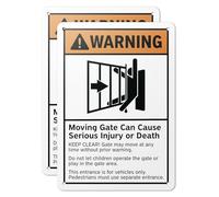 101SignCity 7" x 10" Aluminum Yard Sign for Homes, Businesses, and Private Property - "Warning: Moving Gate Can Cause Serious Injury Or Death" - 2 Pack
