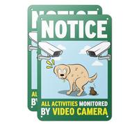 101SignCity 7" x 10" Aluminum Yard Sign for Homes, Surveillance, Security, Businesses, and Private Property - "Notice: All Activities Monitored By Video Camera" - 2 Pack