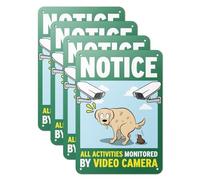 101SignCity 7" x 10" Aluminum Yard Sign for Homes, Surveillance, Security, Businesses, and Private Property - "Notice: All Activities Monitored By Video Camera" - 4 Pack