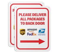 101SIGNCITY - 8 x 10 inch, 2PK, Aluminum Package Delivery Sign - Please, Deliver All Packages to the Back Door Sign with Protective Film for Outdoor Use