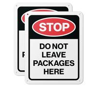 101SIGNCITY - 8 x 10 inch, 2PK, Aluminum Package Delivery Sign - Stop Do Not Leave Packages Here Sign with Protective Film for Outdoor Use