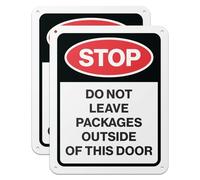 101SIGNCITY - 8 x 10 inch, 2PK, Aluminum Package Delivery Sign - Stop, Do Not Leave Packages Outside this Door Sign with Protective Film for Outdoor Use