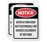 101SIGNCITY - 8 x 10 inch, 2PK, Aluminum Trespassing Warning Sign - Notice, Enter At Your Own Risk Sign with Protective Film for Outdoor Use