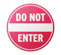 101SIGNCITY - 8"x8" Vinyl Floor Decals, 2-Pack, "Do Not Enter" - Anti-Slip Beveled Coating for Smooth Surfaces, Red & White Safety Labels