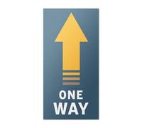 101SIGNCITY One Way Arrow Floor Decals - 10x5 Inch Vinyl Directional Stickers (2 Pack) | Anti-Slip & Durable Signage for Smooth Surfaces, Traffic Flow & Wayfinding - Blue/Yellow/White
