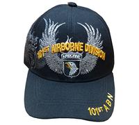 101st Airborne Division (Emblem) (Large Spread Eagle) (Gold Letters) Baseball Cap (Black), Black