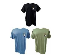 101st Airborne Division US Army Screaming Eagles World War II Military T Shirt with Motif & Back Print. Blue