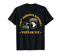 101st Airborne Division Vietnam Veteran UH1 Gunship Military T-Shirt