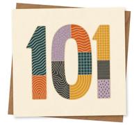 101st Birthday Card, 101 Birthday Card for Age 101, Colourful Patterned Number Special for Mum, Dad, Grandad, Grandma or Friend