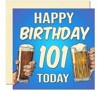 101st Birthday Card for Men Him Men's Beer Birthday Card for 101 Year old Woman Ladies Grandma Nan Mum Aunt Friend Sister Nanny
