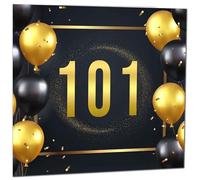 101st Birthday Card for Men Women - Black & Gold Birthday Card for 101 Year old Woman Ladies Grandma Nan Mum Aunt Friend Sister Nanny