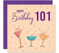 101st Birthday Card for Women - Cocktails - Any Age ladies Birthday Card for 101 Year old