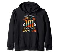 101st Birthday Gift 101 Years Old looks Like Funny Birthday Zip Hoodie