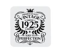 101st Birthday Gift for Men Vintage 1925 Aged to Perfection Printed Coaster Present for 101 Year Old Etched Printed Placemat (Printed Coaster)