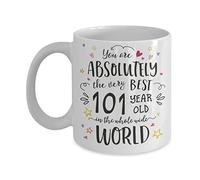 101st Birthday Mug - 101 Year Old Happy Birthday Best Ever Cup - Joke Congratulations Present for Great Grandparents Aunt Uncle Grandma Grandad (15oz)
