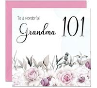 101st Grandma Birthday Card Floral Elegant Grandmothers Birthday Card for 101 Year old