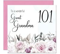 101st Great Grandma Birthday Card - Floral Elegant Birthday Card for 101 Year old