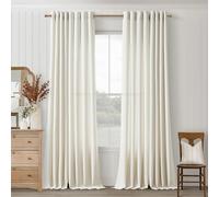 102 Inch Linen Curtains for Living Room Dining 2 Panels Grommet Bronze Light Filtering Farmhouse Large Window Drape Flax Burlap Cream Ivory Curtain 102 Inches Long for Sliding Glass Door Bedroom