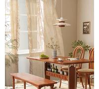 102 Inches Length Beige Lace Curtains for Bedroom 2 Panels Set Vintage Boho Curtains Sheer Floral Embroidery Ruffled Window Treatment