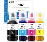 102 Ink Compatible with Epson 102 Ink Cartridges Bottle Multipack for ET-1810 ET-2710 ET-2756 ET-2850 ET-2856 ET-3700 ET-3750 ET-4850 ET-15000,102 Multipack Ink Bottles