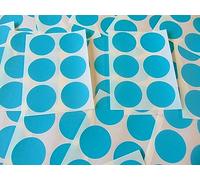 102 Labels, 25mm Diameter Round, Turquoise, Colour Code Stickers, Self-Adhesive Sticky Coloured Dots