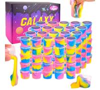 102 Pack Bulk Galaxy Slime Kit, Party Favors for Kids Slime Cup Bulk DIY Stress Relief Putty Toy Stretchy & Non-Sticky Christmas Easter Birthday Goodie Bag Stuffer Classroom Reward for Girls Boys