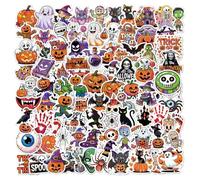 102 PCS Happy Halloween Stickers - Holographic Halloween Party Favors Pumpkin Holiday Sticker Crafts Hallowee Vinyl Sticker for Water Bottle Basket Decorations Goodie Bags Stuffers Supplies Props