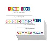 102 PCS Punch Cards Incentive Loyalty Reward Card for Classroom Business (3.5" x 2")