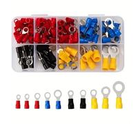 102 Pcs Ring Crimp Terminals Connectors, O-Type Electrical Wire Connectors Insulated Assortment Kit for Automotive Car Motorcycle Boats Electric Instruments, 10 Size