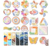 102 Pieces Calm Anxiety Sensory Stickers, 2 Different Surface Texture Styles, Breathing Mindfulness Textured Stickers for Office & Classroom Desks, Fidget Anxiety & Stress Relief for Adults & Teens