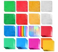 102 Sheets Foil Metallic Transfer Paper Foil Transfer Sheets Transfers Foils Paper Sheet for Scrapbooking Art, Invitation, DIY Crafts (17 Colors 3.9In)