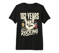 102 Years Still Rocking 102nd Birthday Funny 102 Biker Premium T-Shirt