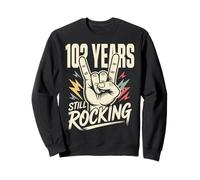 102 Years Still Rocking 102nd Birthday Funny 102 Biker Sweatshirt