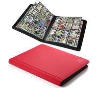 1024 Capacity Trading Card Binder, Premium Card Binder 16 Pocket, Sturdy Card Collection Album, Archival Quality Protection & Anti-Slip Spine for TCG, MTG, Sports Cards (Red)