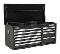 1025 x 435 x 490mm BLACK 14 Drawer Topchest Tool Chest Lockable Storage Cabinet