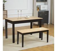102cm Wood Dining Bench Wooden Bench for Kitchen Dinning Room Entryway HOMCOM Natural One Size