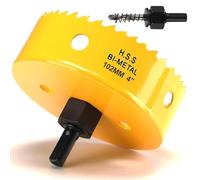 102mm Hole Saw, Bi-Metal Hole Cutter for Wood, Hole Saw Drill Bit with 35mm Cutting Depth, HSS Drill Hole Cutter for Cutting Plastic, Drywall and Fiberglass