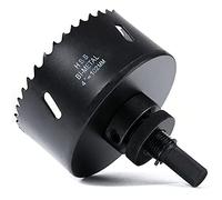 102mm Hole Saw, HSS Bi-Metal Hole Cutter with Pilot Bit for Plate Steel, Sheet Iron, Ceiling Board, Wood and Plasterboard, Black