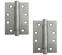 102mm x 76mm Steel Ball Bearing Fire Door Hinges 1 Pair (2 Hinges) Satin Nickel