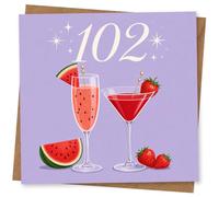102nd Birthday Card, Cocktail Design
